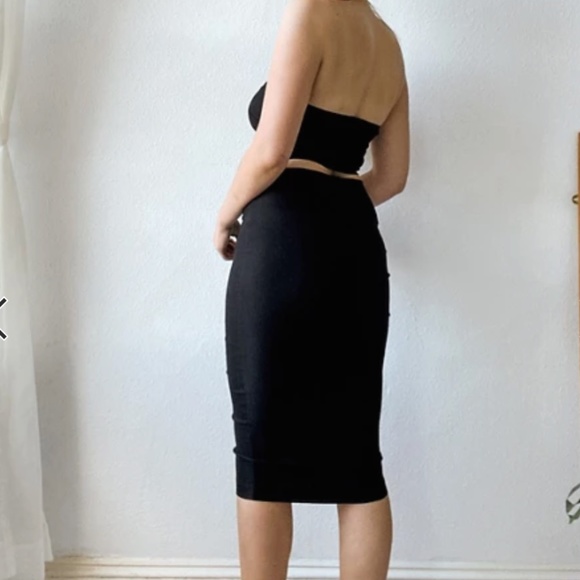 NWT Asos cut out midi pencil skirt in black - Picture 2 of 4